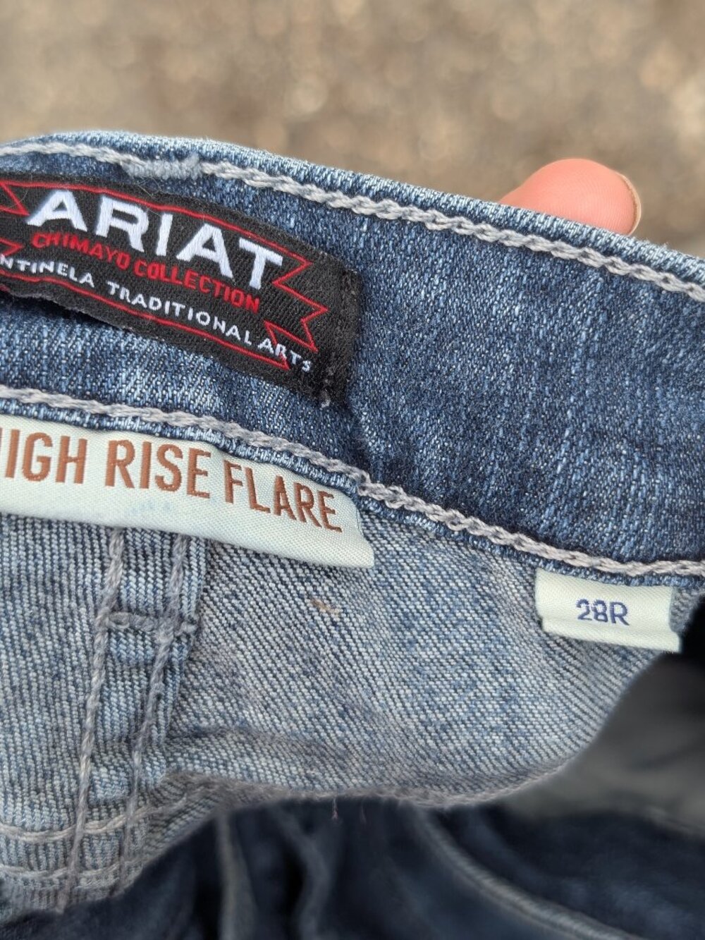 Ariat No Stretch Super Flared Jeans Mid Rise Boho Bell Bottom Cowgirl Western 28 - Picture 3 of 5